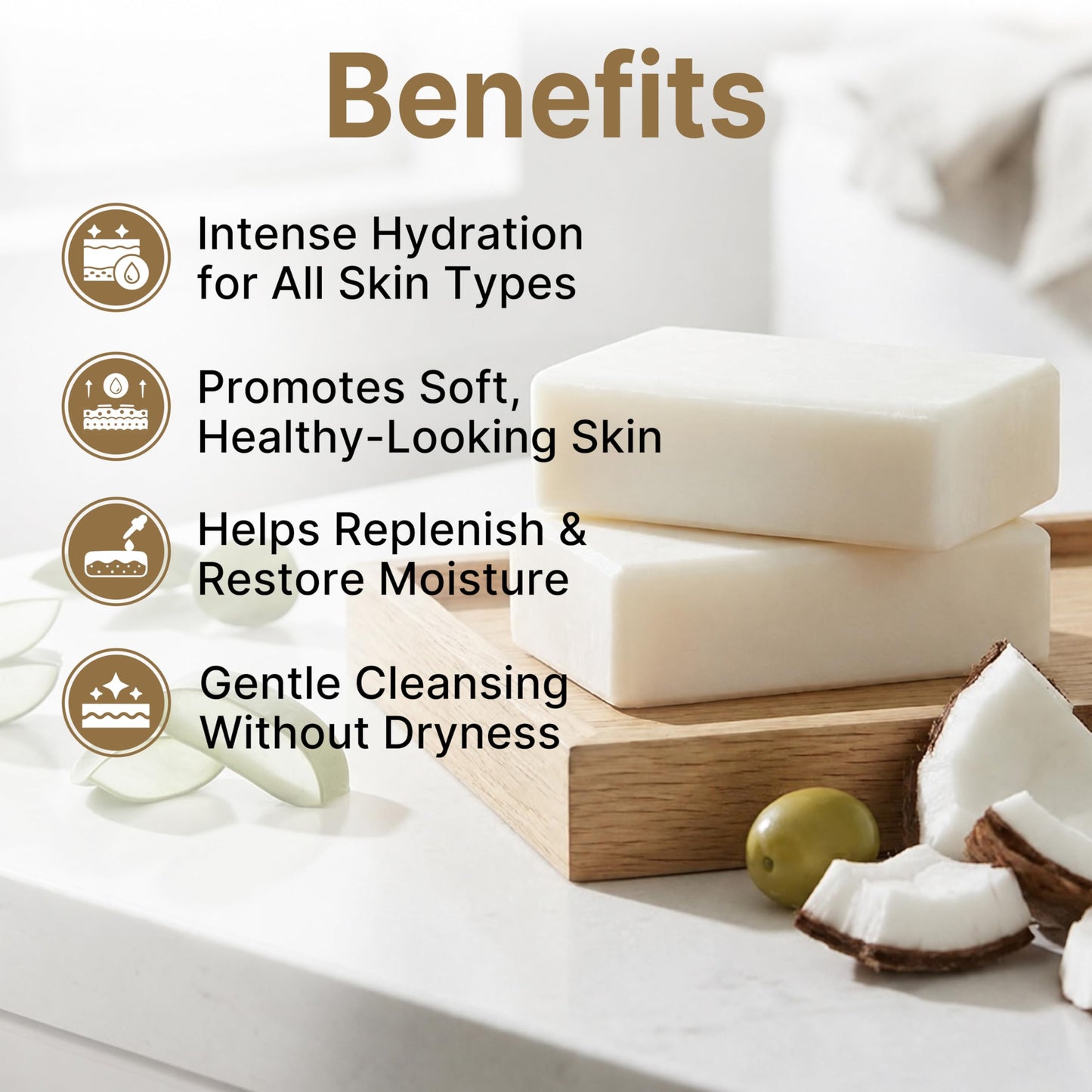 Shea Butter & Coconut Oil Soap Bar - Advanced Gentle Moisturizing & Deep Cleansing Face & Body Wash - Hydrating Natural Korean Cold-Pressed Formula with Vitamin E, Aloe Vera & Castile Oil - 2 Pack