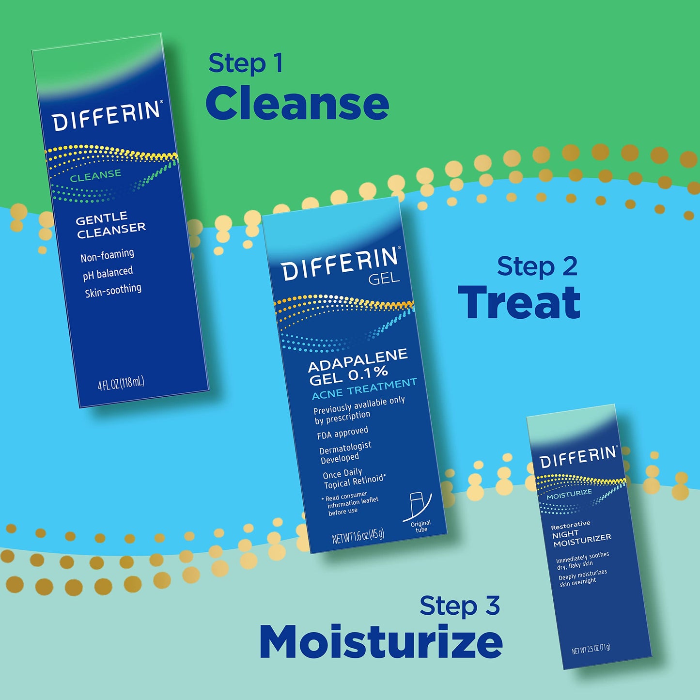 Differin Facial Cleanser, Soothing Face Wash 4 oz (Packaging May Vary)