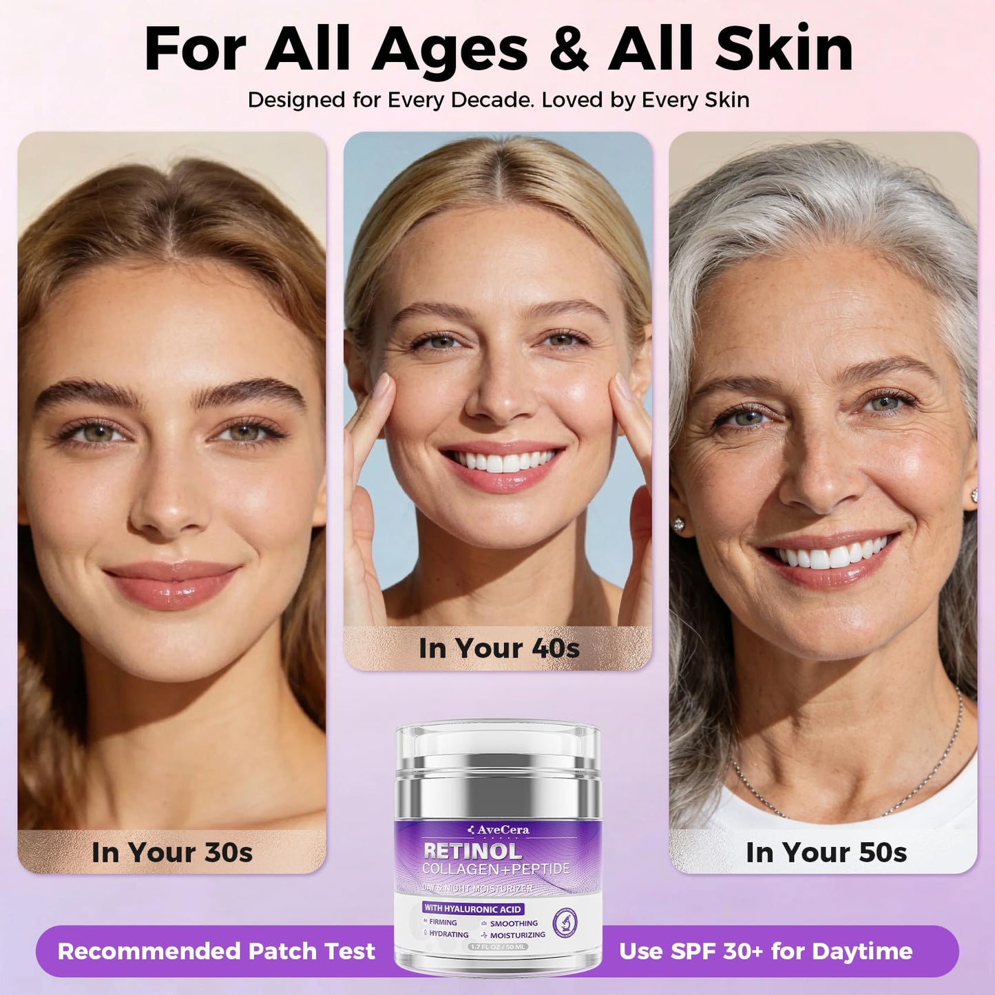AveCera Peptide Retinol Collagen Neck Cream with Gua Sha Tool, Tightening Firming Anti-Aging Fine Line Day & Night Moisturizer for Women, Face, Jawline, Neck & Décolleté Women Men Skin Care, 1.7fl.oz