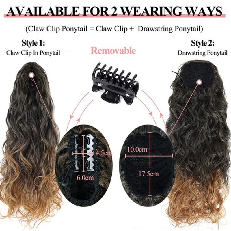 YIBANG Ponytail Extensions Drawstring Long Wavy 1B 27 - Hair Extainson Ponytail Wavy Clip in Ponytail Extensions Blonde Drawstring Ponytail for Black Women(Black to Honey Blonde 6 OZ)…