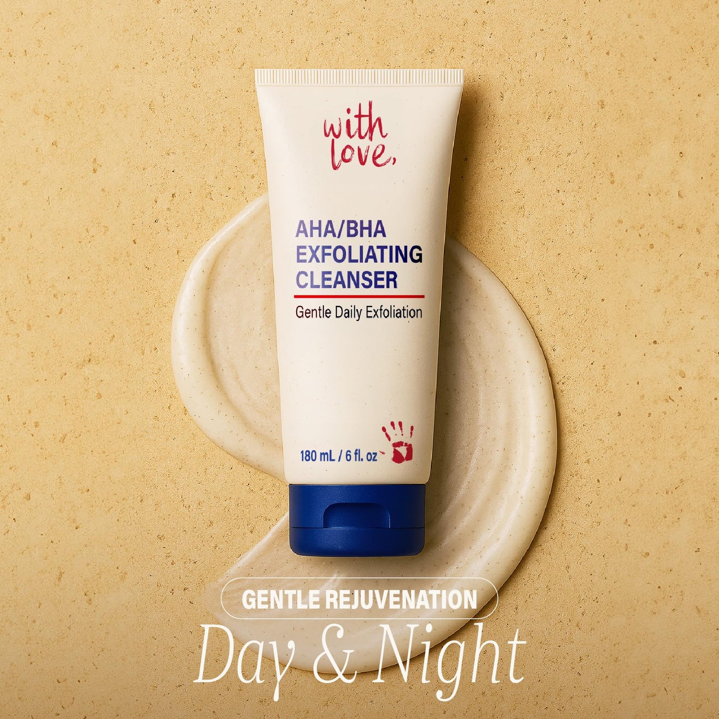 AHA/BHA Daily Exfoliating Face Wash, Deep Relief Glycolic Acid Cleanser for Acne-Prone Skin, AHA BHA Exfoliant Face Wash with Jojoba Beads