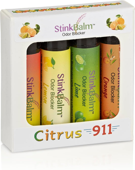 Citrus Odor Blocker StinkBalm - 4 Pack Gift Set for Freshness and Comfort