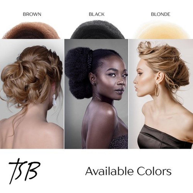TSB Hair Filler, Brown, 1 Pack - Patent Pending Hair Filler - Ultimate Hair Bun Maker, Volume Hair Bumps Tool - Perfect for Brides, Performers - Non-Irritating, All-Day Hold