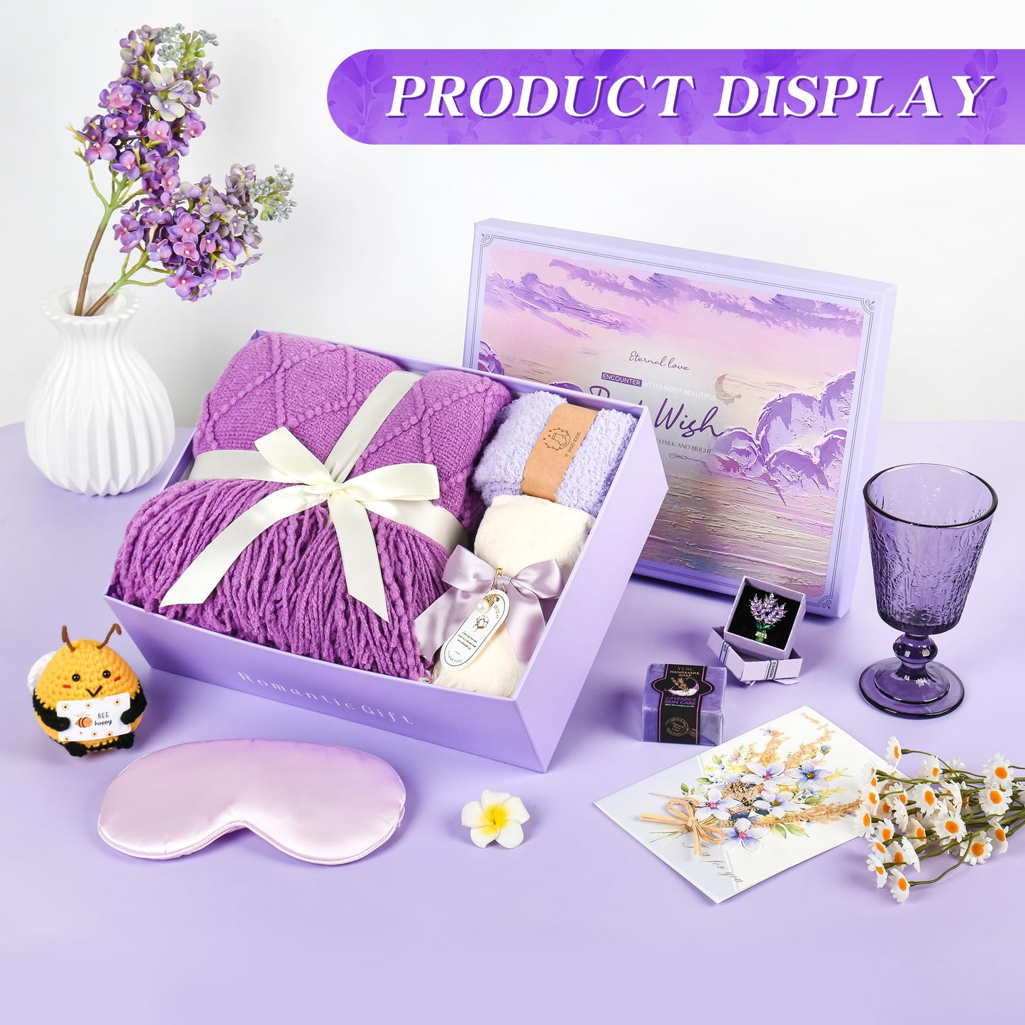 Kovtesiu Birthday Gifts for Women, Idea Lavender purple gifts for Mom Her Best Friends Sister, Lavender Christmas for Her