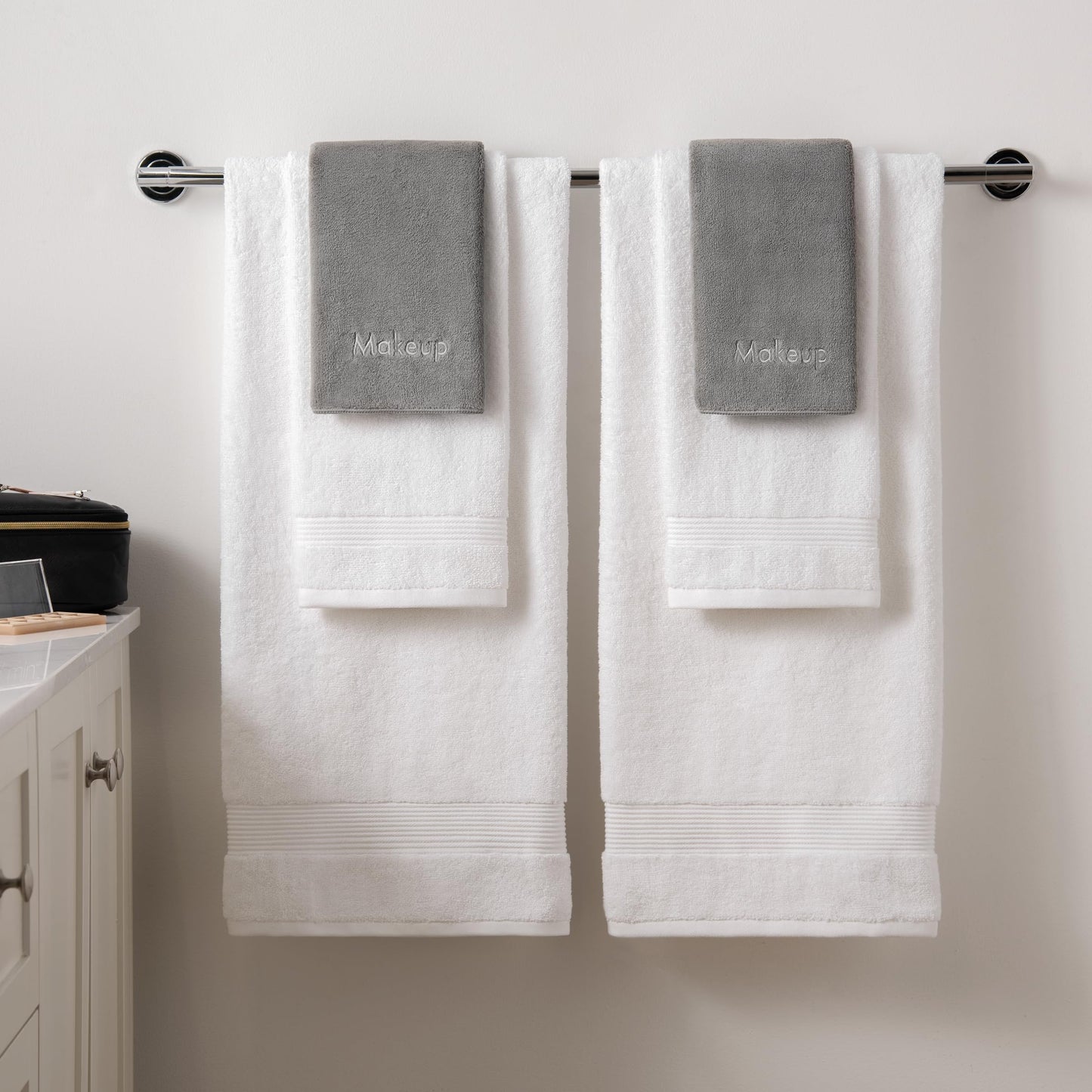 Arkwright Makeup Remover Fingertip Towels 6 Pack - Microfiber Coral Fleece Face Towels, Ultra Soft Reusable Washcloths, Gentle Facial Cleansing for Waterproof Makeup, 11 x 17, Grey