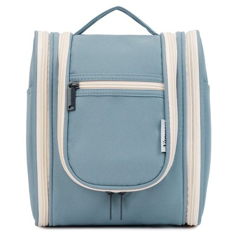 Narwey Small Hanging Travel Toiletry Bag Cosmetic Make up Organizer for Women and Men (Medium, Greyish Blue)