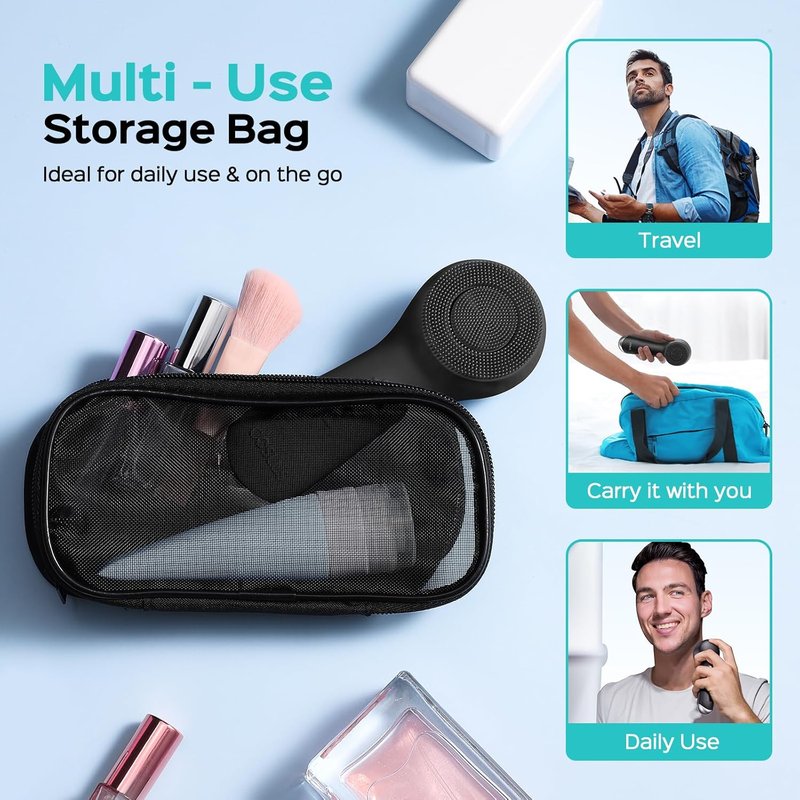 COSLUS Face Scrubber - 2-in-1 Silicone Electric Cleansing Brush | Waterproof Exfoliator for Men & Women