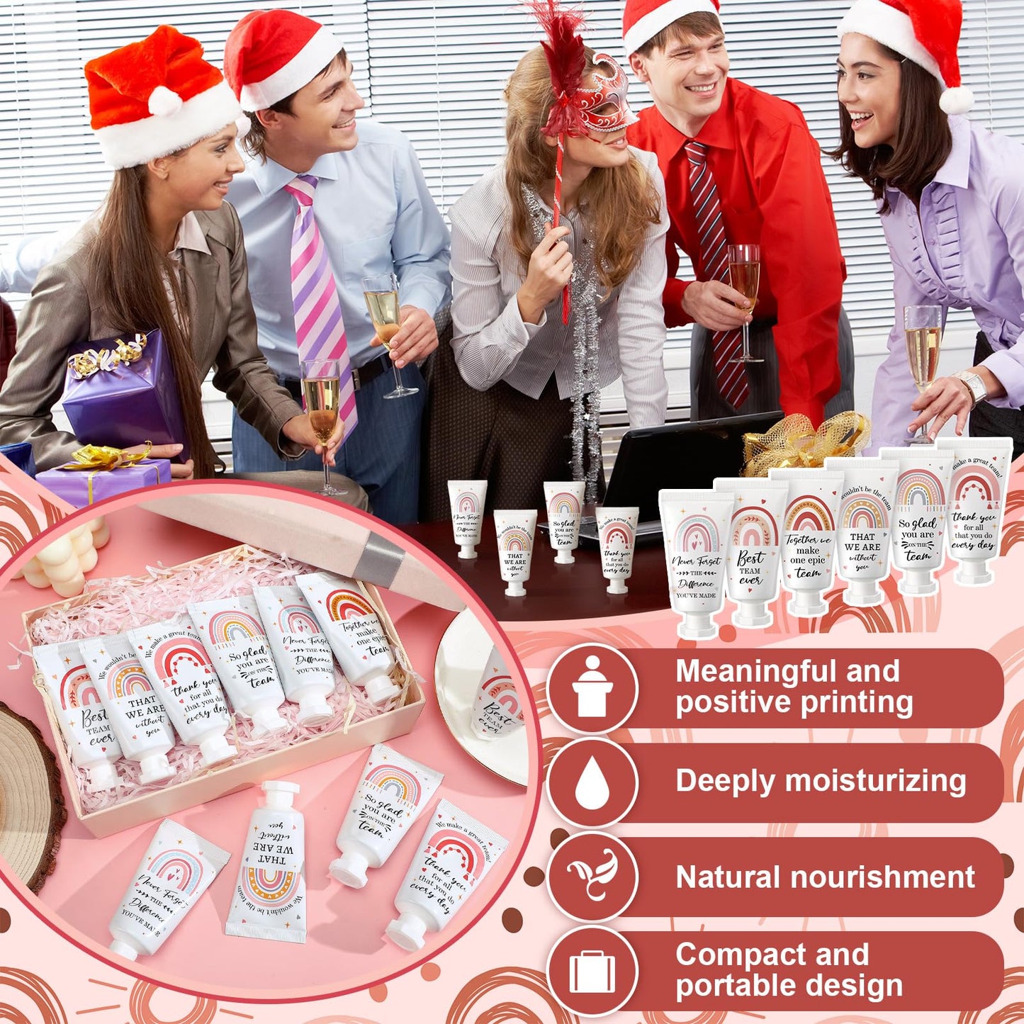 Sacubee 12 Pack American Teachers' Day Employee Appreciation Team Gifts Bulk Travel Size Hand Cream Inspirational Thank You Gifts Small Hand Lotions for Women Mothers Day Crna Nurse Employees Staff