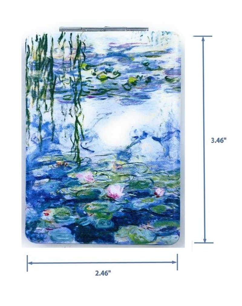 Aeisage Small Hand Mirror Rectangular Compact Magnifying Mirror Mini Pocket Mirror Purse Mirror Compact Travel Mirror Water Lilies Gifts for Women