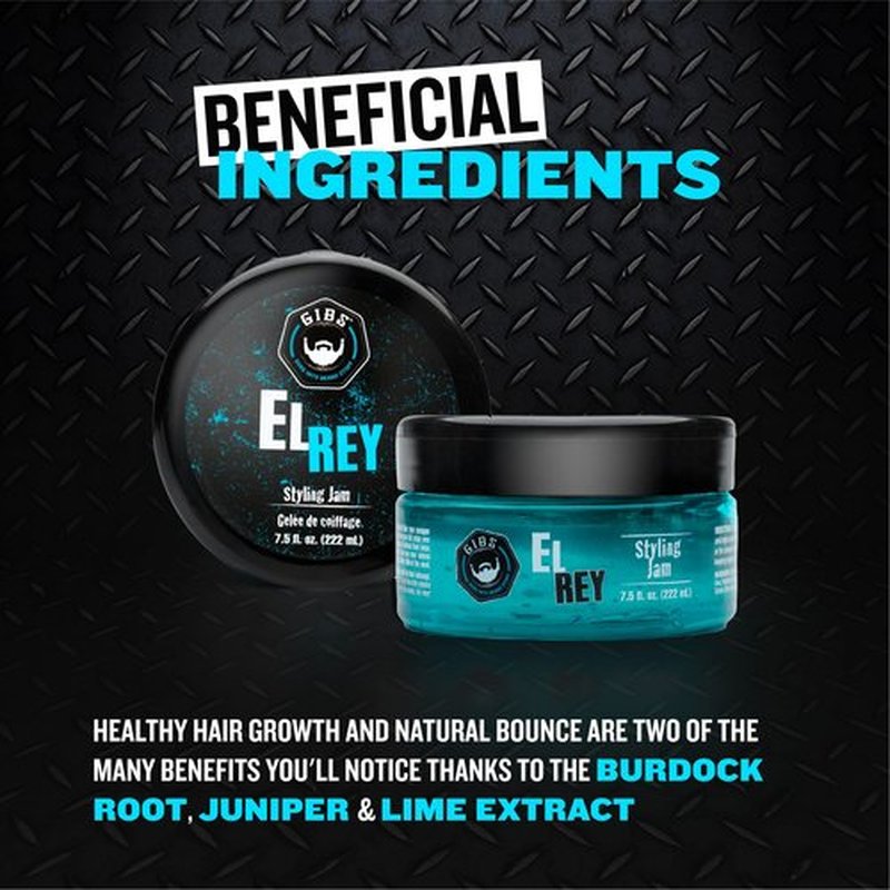 GIBS GROOMING El Rey Styling Jam for Men, Blue, 7.5 Fl Oz