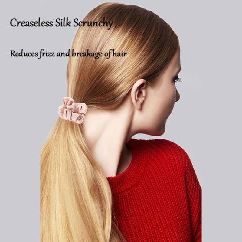 MurierSilk Silk Hair Scrunchies, 100% Pure Mulberry Silk Hair Tie for Women Grils, 6 Count, Small-6pcs-N, Prevents Hair From Frizz And Breakage