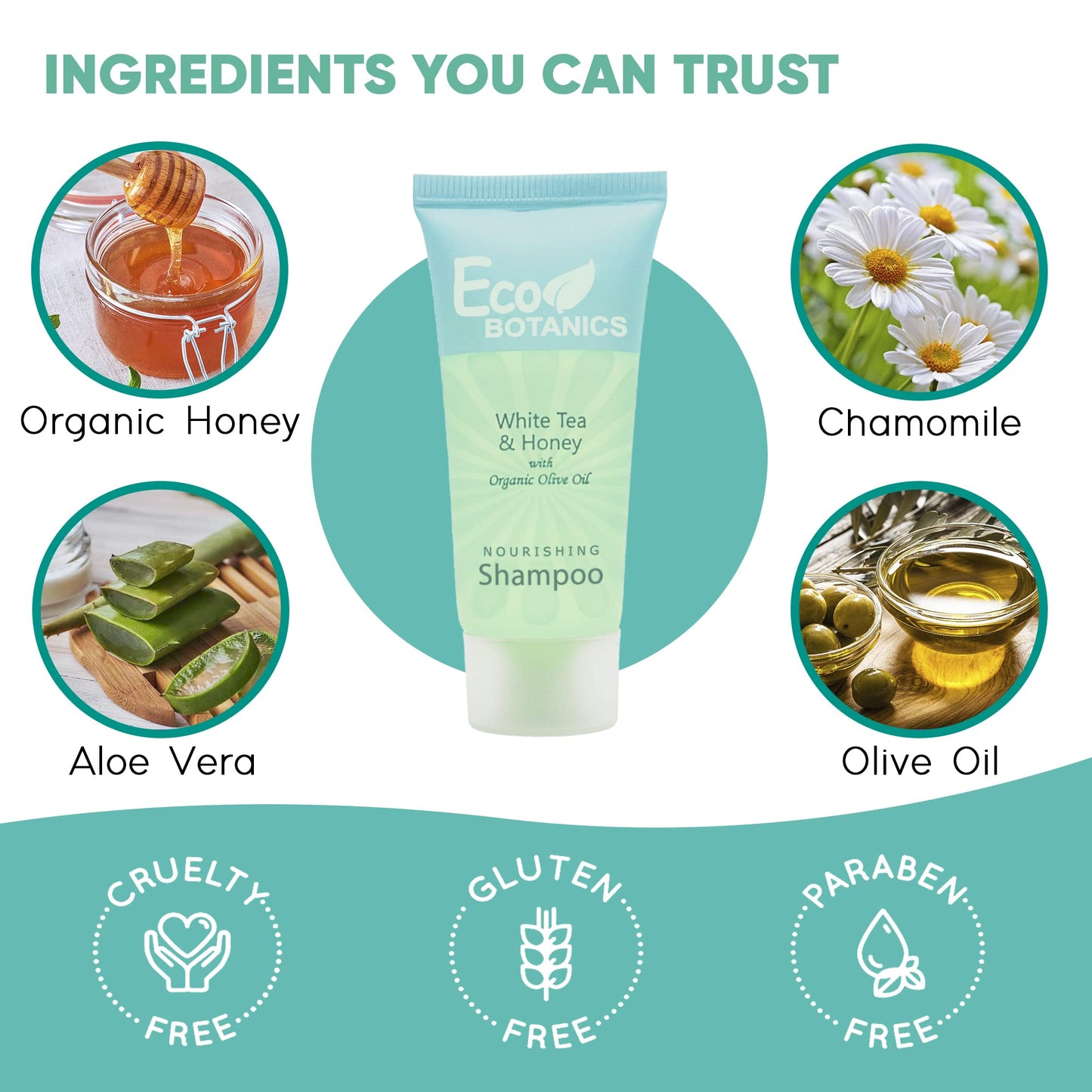 Eco Botanics Travel-Size Hotel Shampoo .85 oz (Case of 100)
