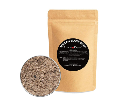 Raw African Black Soap Powder - Natural Acne & Eczema Relief | 1 lb for Face & Body Wash
