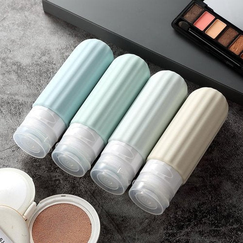 Mrsdry Travel Bottles for Toiletries, TSA Approved, Silicone Travel Bottles, BPA Free, 3oz Leak Proof Travel Size Bottles, Travel Accessories for Shampoo Body Wash Lotion Soap Liquids (4 Pack)