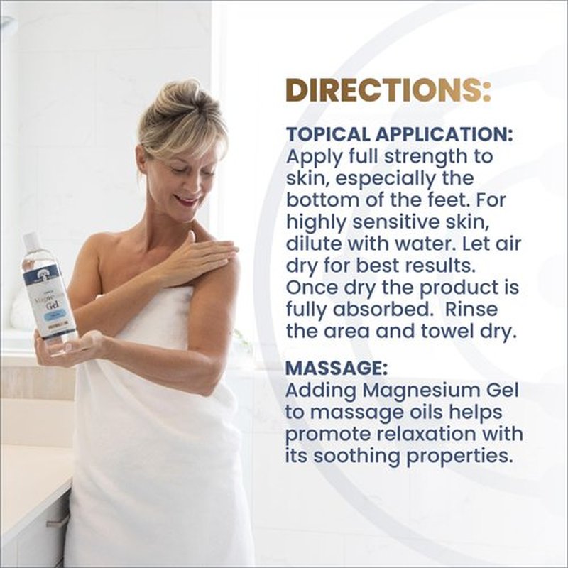 Health and Wisdom Topical Magnesium Gel with Seaweed Extract - Magnesium Gel Topical for Muscles, Magnesium Topical Gel, Gel Magnesium, All Natural Magnesium Gel, Magnesium Chloride Gel - 12 Fl Oz