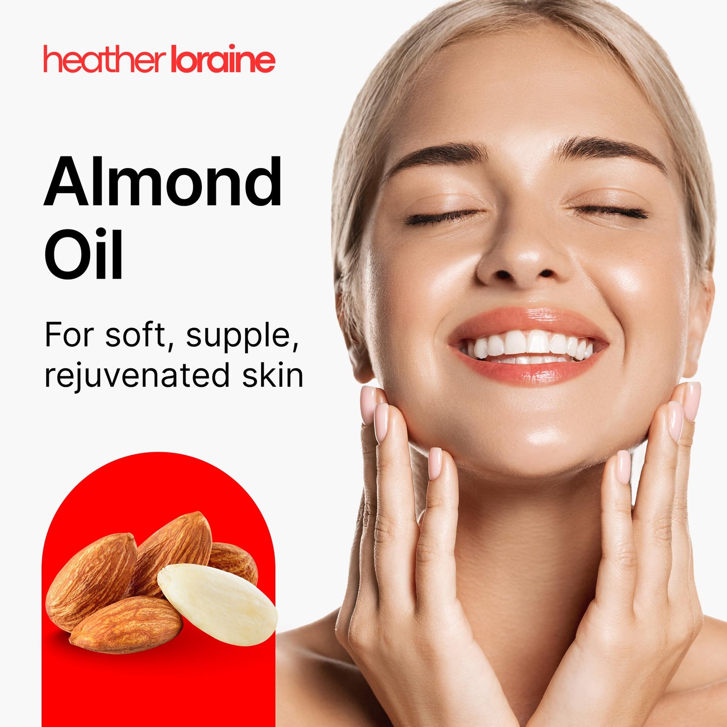 Heather Loraine Almond Oil, Single-Ingredient Carrier Oil for Face, Hair & Body, Fragrance Free, 4 Fl Oz