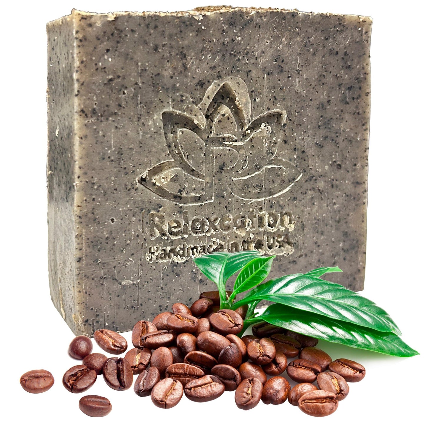 100% Handmade Coffee Scrub Soap Bar with Fresh Ground Coffee and Cocoa Butter - Cold Process Soap with Latte Aroma Oil - Good Scrubbing Effect - Perfect for Body Exfoliating and Moisturizing (3 bars)
