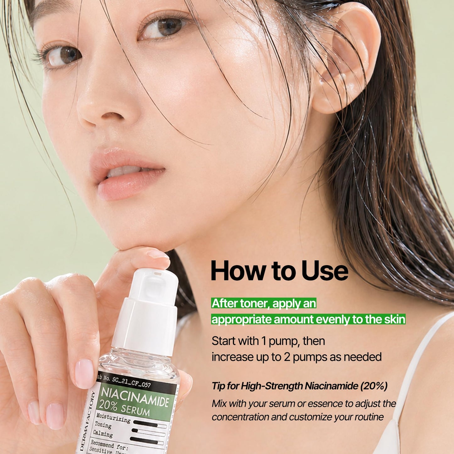 DERMA FACTORY Niacinamide 20% Serum, Face Serum for Oily and Combination Skin, Oil Control Facial Serum with Rose Water and Glycerin, Korean Skincare, 1. 01 fl oz