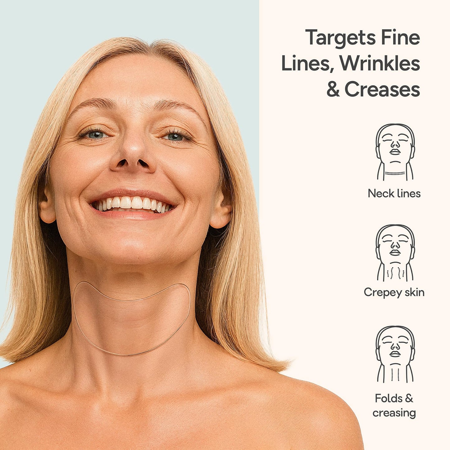 Bare Intent Reusable Anti-Wrinkle Patches for Neck | Hypoallergenic, Moisturizing & Smoothing Wrinkle Patches for Creases, Crepey Skin & Neck Lines | Contour-Fit | 2 pack (2 sets) | Up to 15 Uses