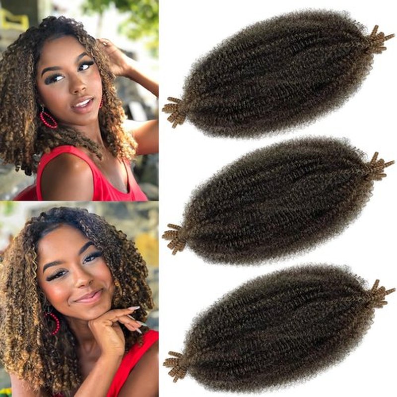 Marley Twist Braiding Hair, Pre-Separated Springy Afro Twist Hair Kinky Twist Crochet Hair Braids for Distressed Soft Locs Spring Twist Hair for Women (T27, 12 Inch(Pack of 3))