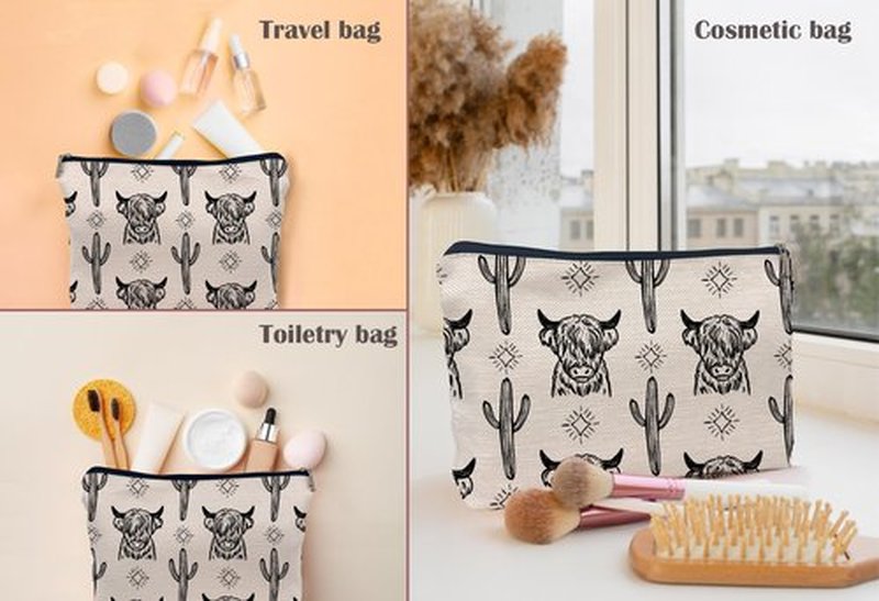 Lacosu Western Makeup Bag,Western Gifts For Women,Cow Makeup Bag,Cowgirl Stuff,Western Stuff For Women,Western Gifts,Cowgirl Gifts