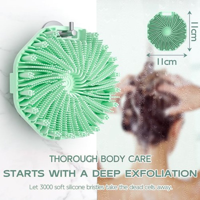 2 PCS Silicone Body Scrubber, Exfoliating Body Wash Scrubbers Exfoliator, Shower Body Brush for Effective Showering Exfoliation and Gentle Massage (Green+Blue)