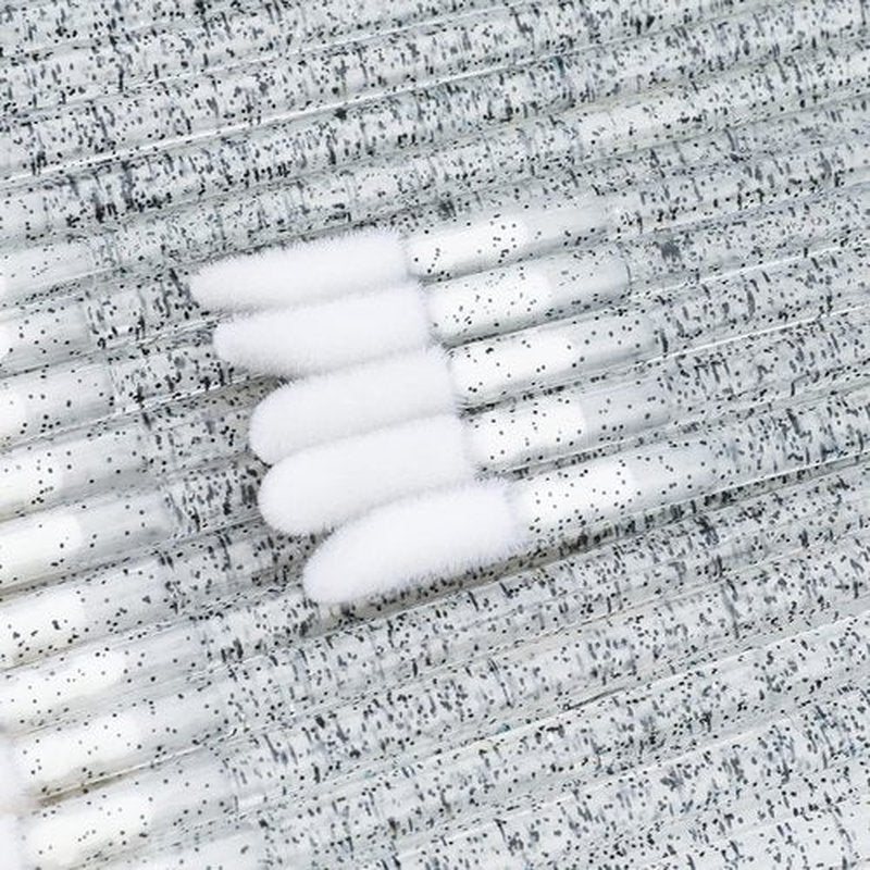 300PCS Glitter Crystal Lip Brush, Disposable Lip Brushes Lip Gloss Applicators Lipstick Gloss Wands Applicator Perfect Makeup Tool Kits (Black)