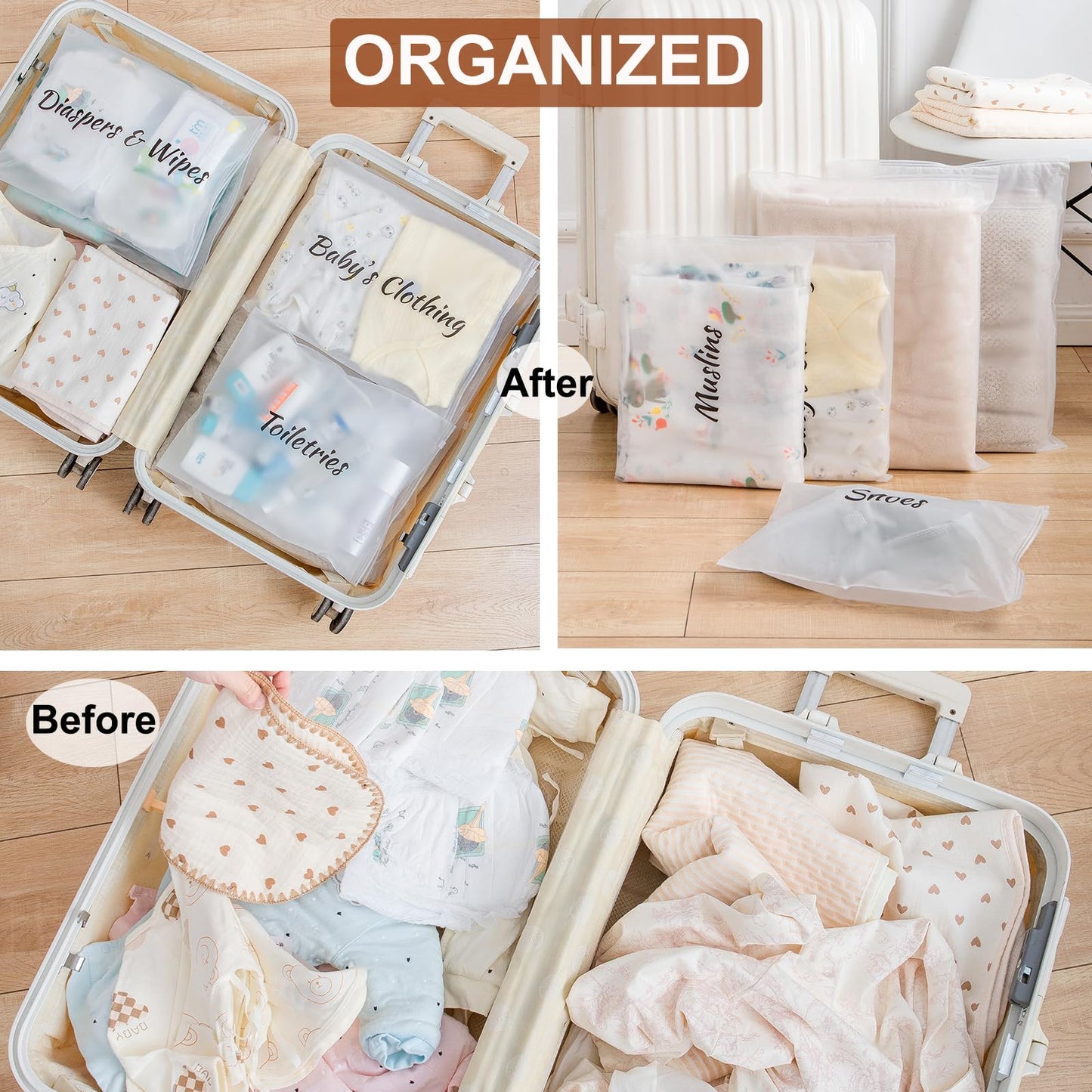MANWU 14pcs Hospital Bags essentials for Labor and Diaper,Mom hospital bags Maternity Essentials,Maternity Organiser baggie,shower gift