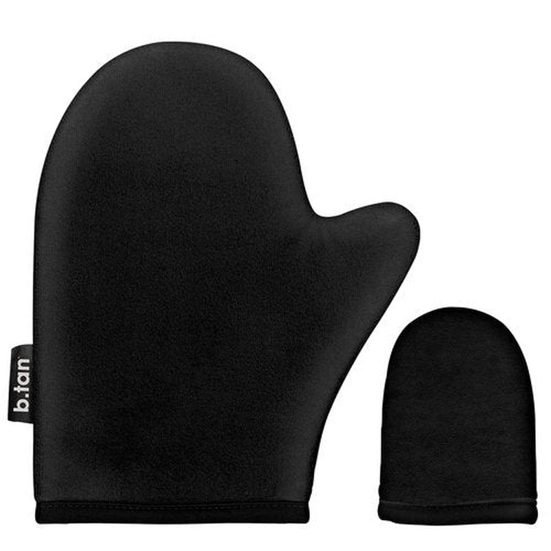 b.tan Face + Body Self Tanning Mitt Kit | Face & Body Mitt Bundle - Streak-Free, Velvety Soft, Reusable & Washable Self Tanner Mitt for Sunless Tan, Body Lotion, Tanning Lotion, Sprays, & Gels