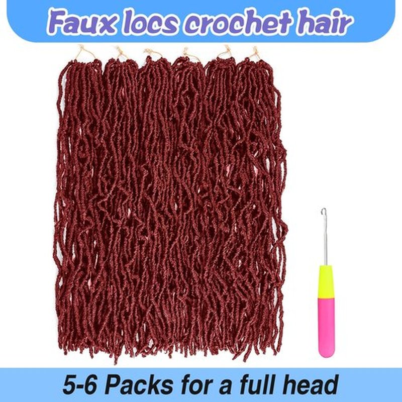 Faux Locs Crochet Hair 24 Inch 6 Packs Soft Locs Crochet Hair for Black Women New Crochet Braids Locs for Butterfly Locs Pre Looped Curly Wavy Braiding Hair Extensions (BUG, 24 Inch)