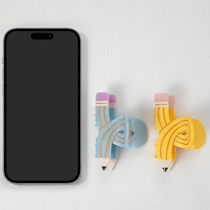 Back to School Hair Claw Clip Pencil Shape 3.5 Inch Hair Grip Clip For Women Back to school Teacher Hair Accessories Gifts,Acetate Hair Clips, Medium Strong Hold for Thin Hair2pcspencil