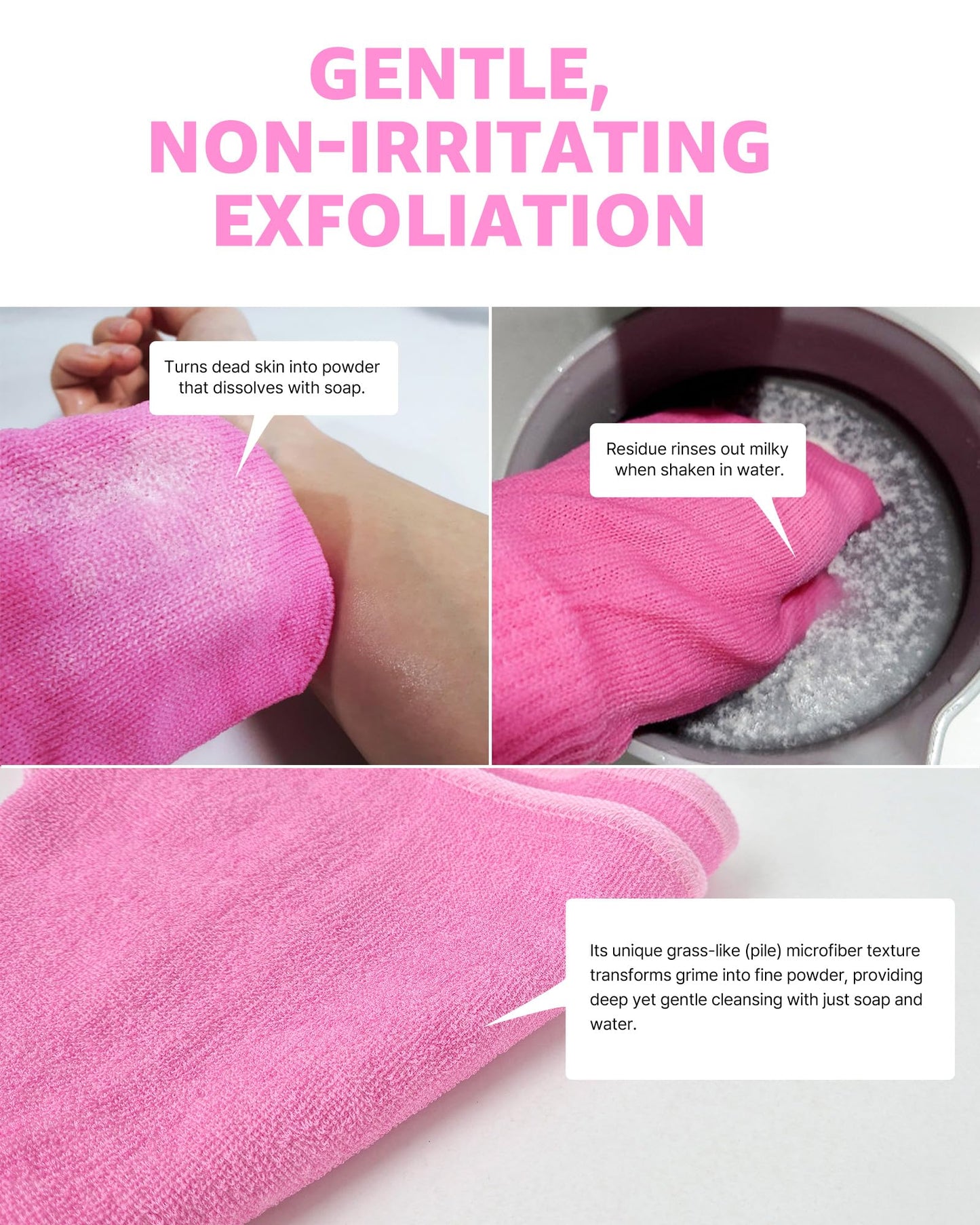 COELO Korean Magic Exfoliating Shower Towel Scrubber | Large Soft Fiber Washcloth | Scrub Face & Body Reduce Dirt Gentle Cleaning | Spa Bath Scrubber for All Skin Types 때타월 때장갑