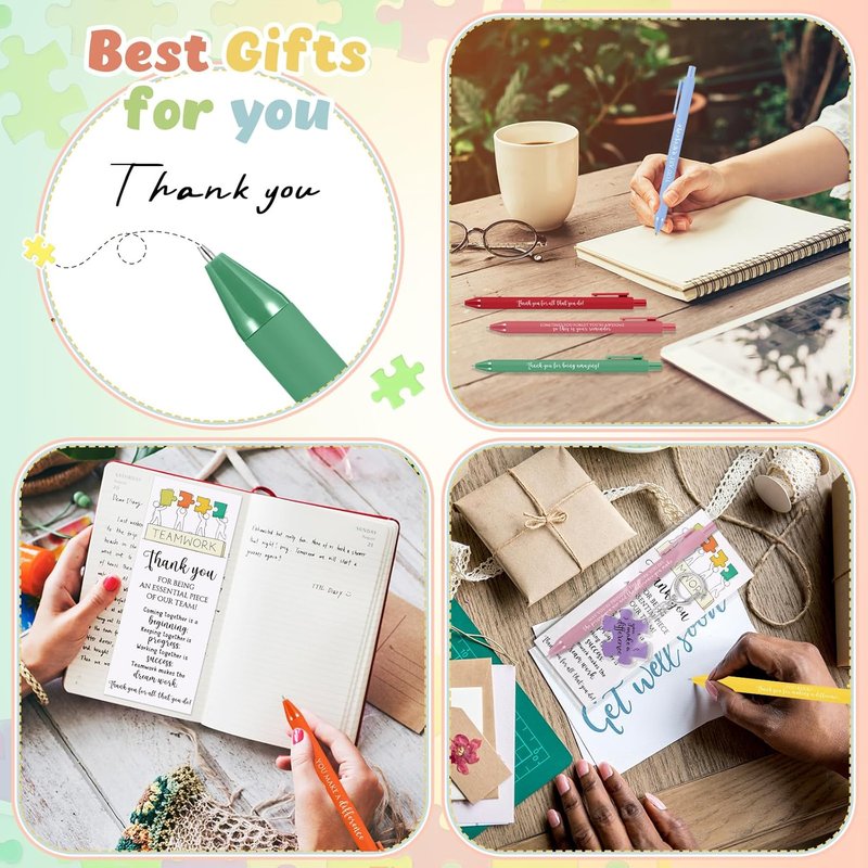 CNA Graduation Gifts - 36 Set Puzzle Keychains & Thank You Pens for Nursing Assistants | Employee Appreciation