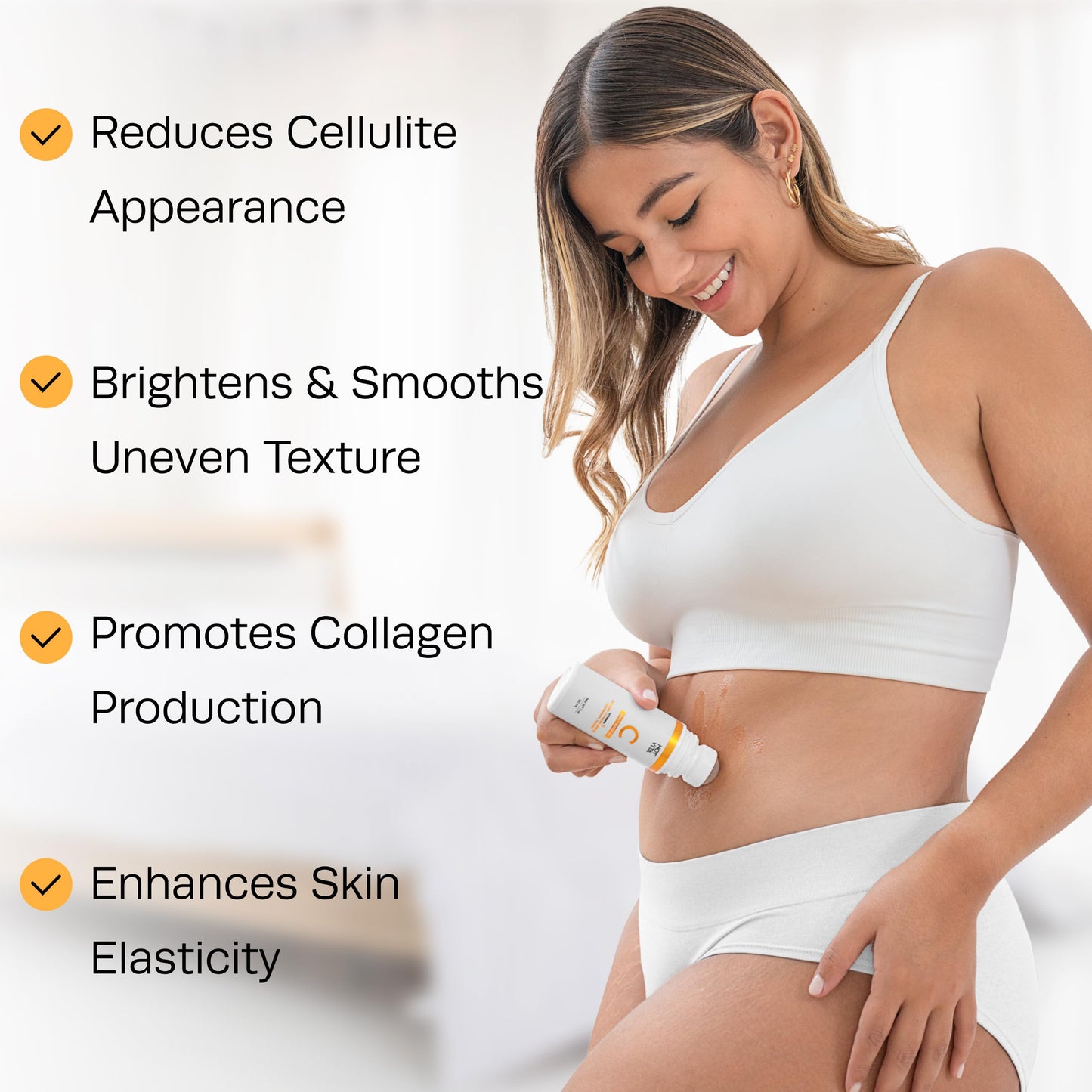 Hot Vita Vitamin C Oil, Body Oil After Shower for Dry Dull Skin, Lightweight Cellulite Oil for Daily Massage, Smooth-Looking Skin, Soft Moisture, and Healthy Body Glow