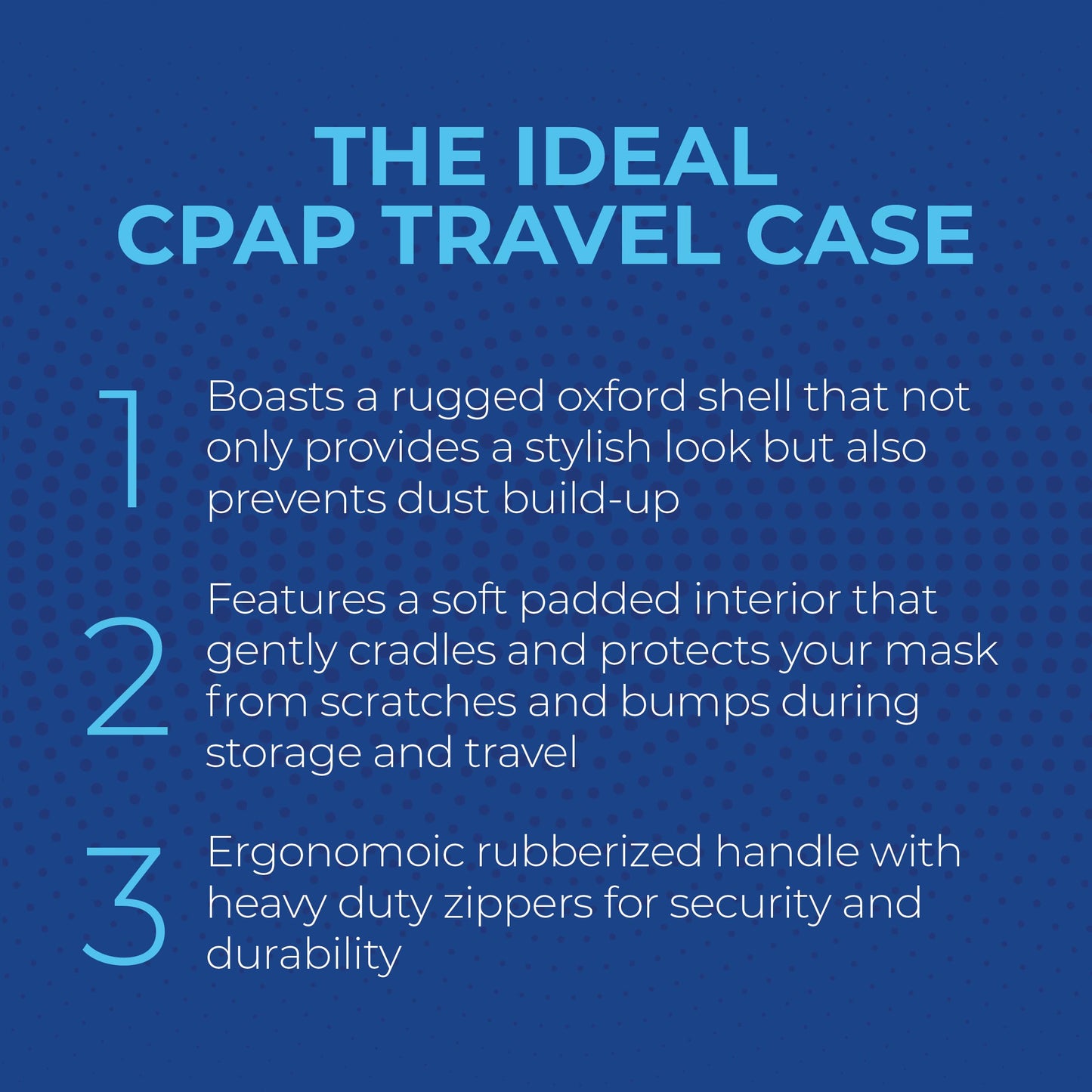 Snugell Durable CPAP Mask Travel Case and Protective Storage Bag – Oxford Shell with Soft Interior Lining – Universal Fit for All CPAP Brands– Heavy-Duty Zippers, Sturdy Rubber Handle, Travel-Friendly