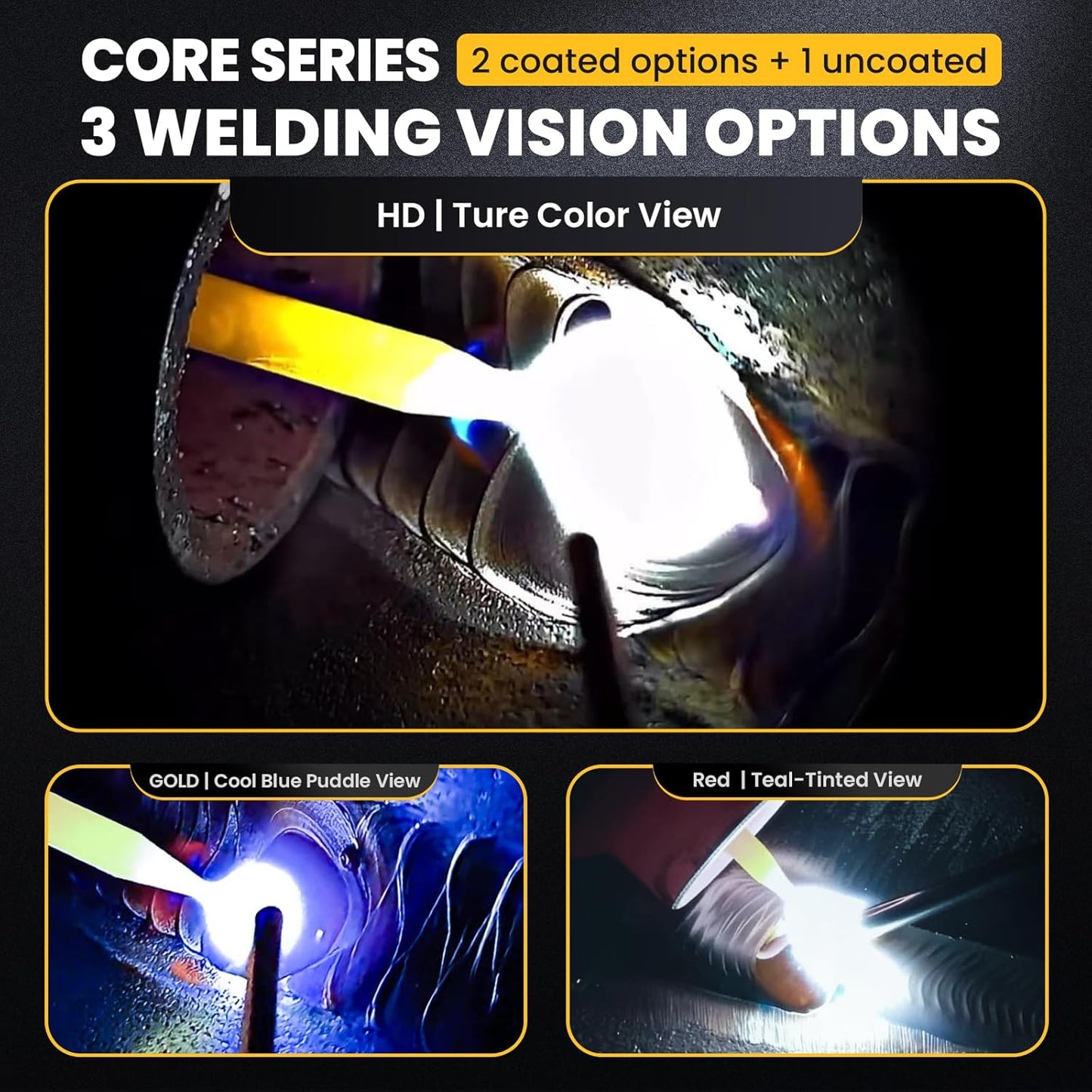 Auto Darkening Welding Lens - Flex Series HD Shade 5-13 | Adjustable 2" x 4 1/4" with Sensitivity & Delay Control