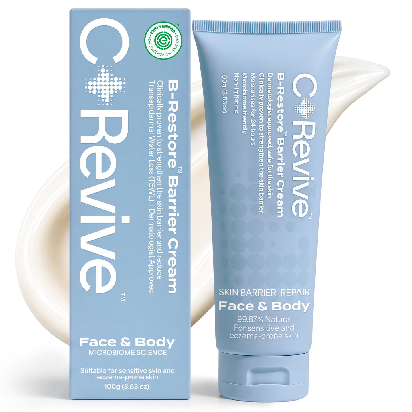 CELRIV Barrier Repair Cream for Dry, Sensitive & Eczema-Prone Skin, Clinically Proven +300% Hydration, Lightweight Non-Greasy 24HR Moisturizer, Dermatologist Tested, EWG VERIFIED™, Fragrance Free