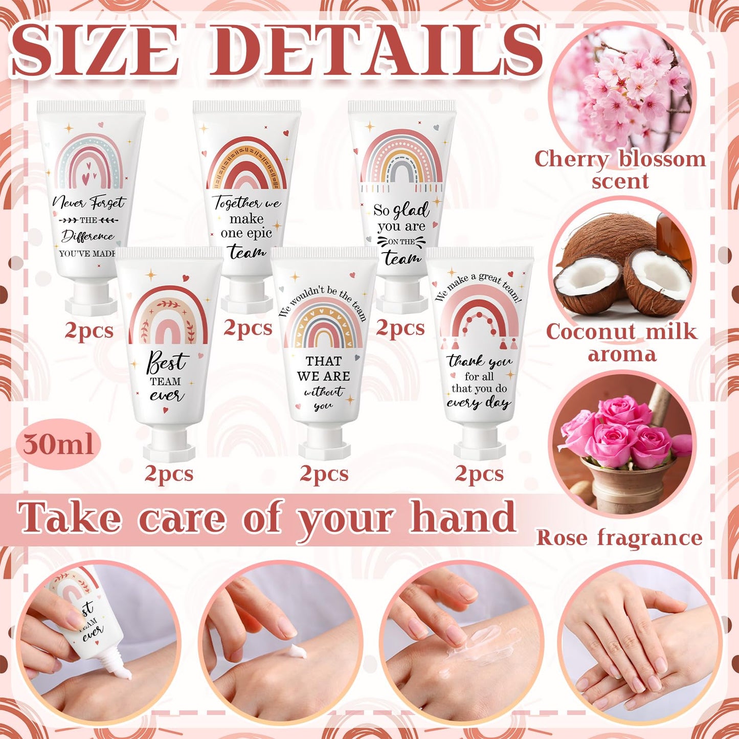 Sacubee 12 Pack American Teachers' Day Employee Appreciation Team Gifts Bulk Travel Size Hand Cream Inspirational Thank You Gifts Small Hand Lotions for Women Mothers Day Crna Nurse Employees Staff