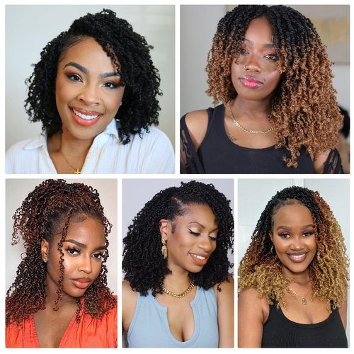 Yanky Twist Crochet Hair - 14 Inch Yanky Twist Pre Looped Crochet Hair 8 Packs Senegalese Twist Crochet Hair Extensions 1B/30/27 Bohemian Passion Twist Hair for Black Women