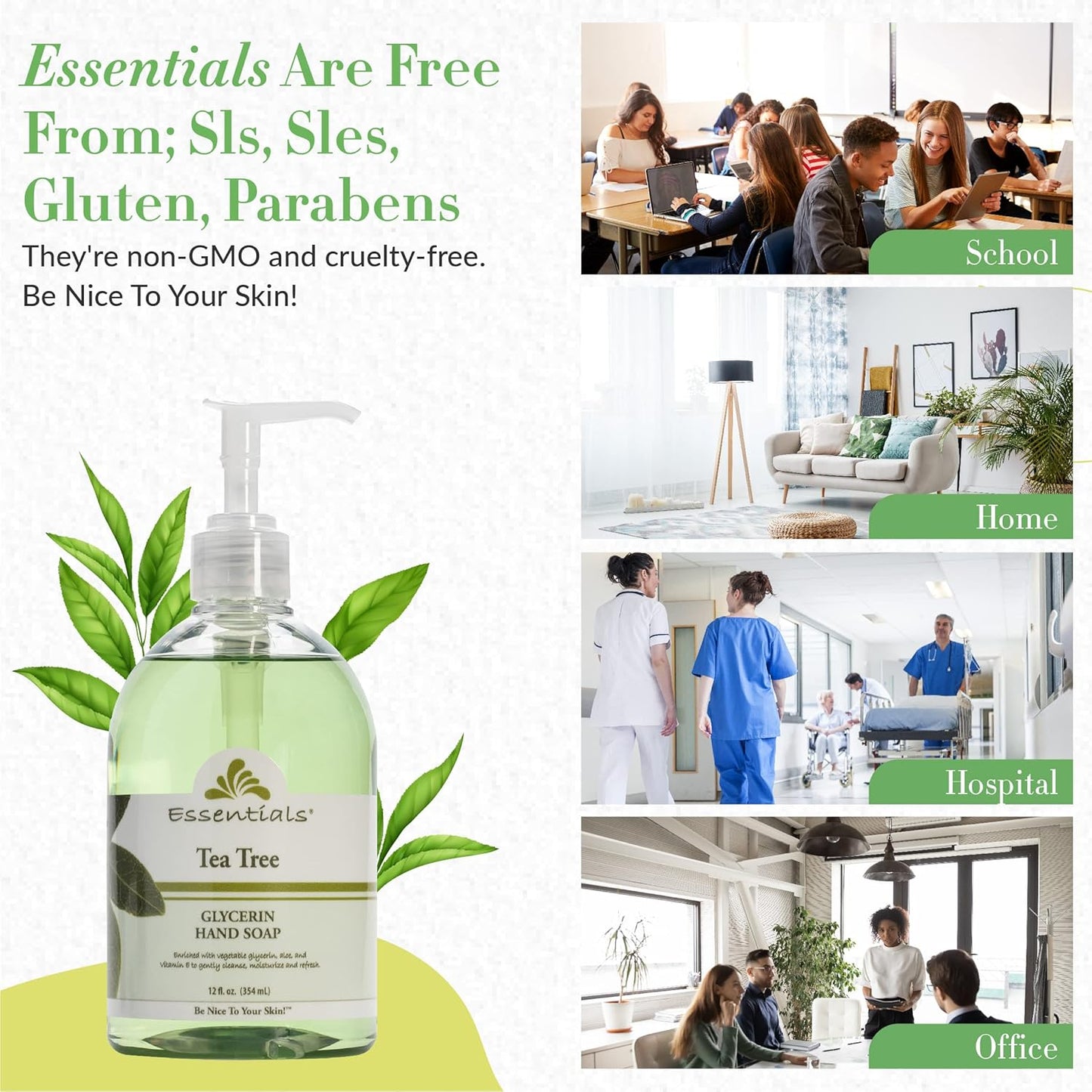 Glycerin Liquid Hand Soap with Aloe Vera - 12 oz, Pack of 3 | Moisturizing & Gentle