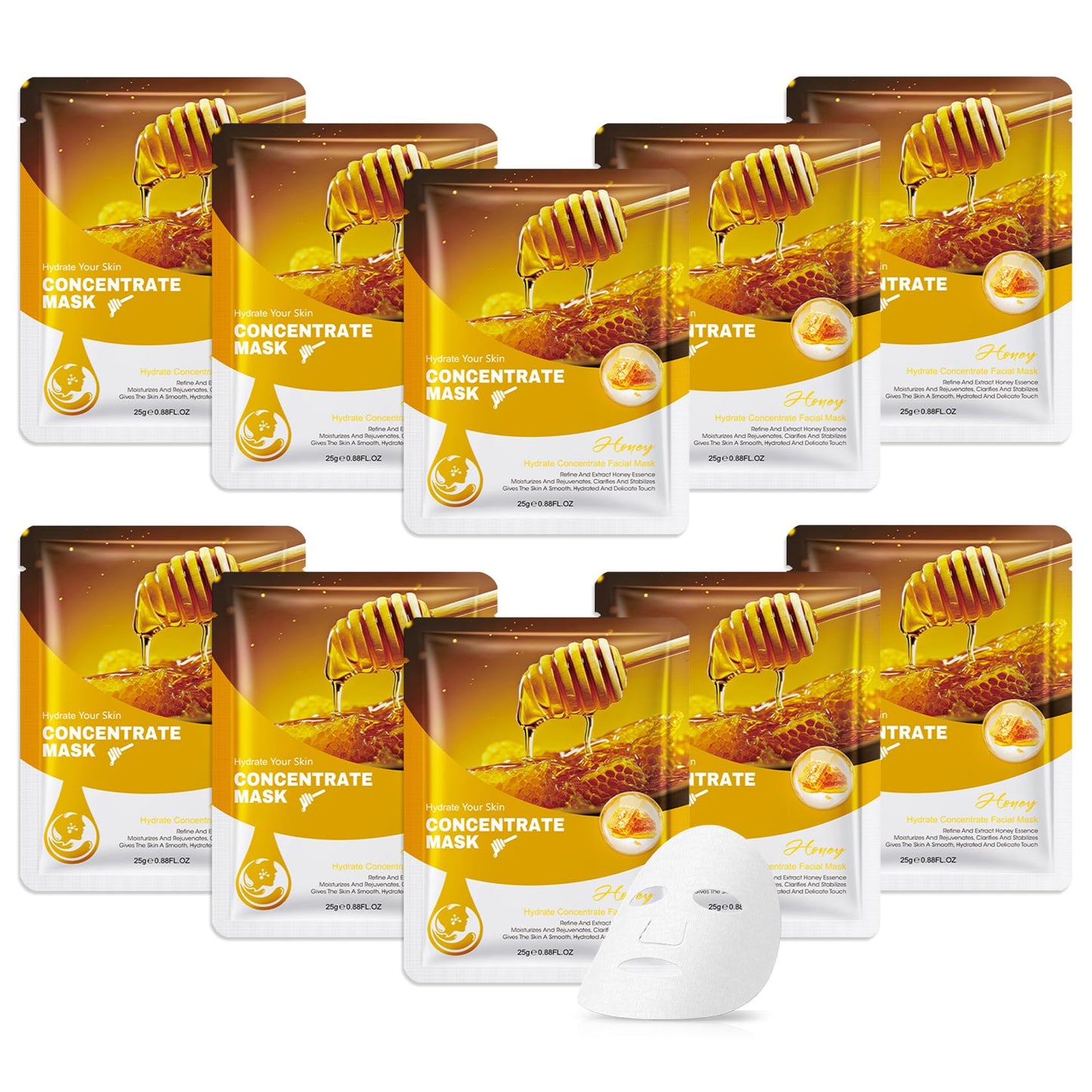 10 Pack Variety Facial Sheet Masks Skin Care Set, Hydrating Bulk Sheet Face Masks Skincare Gifts Set for Women Men, Long Lasting Moisturizing Face Mask Skincare for All Skin Type（C3)