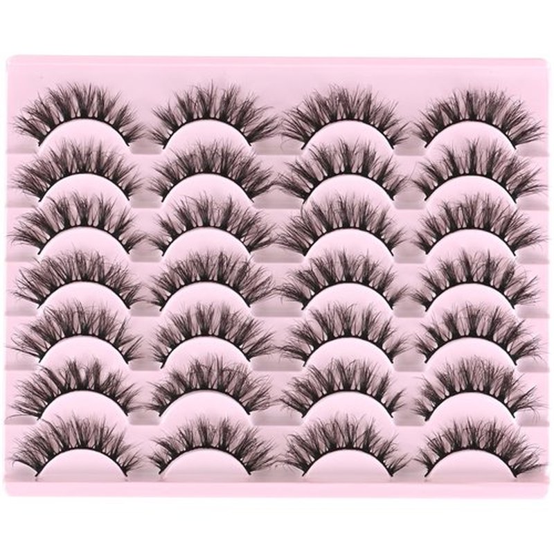 FARRED Lashes Natural Eyelashes Wispy Cat Eye False Lashes Fluffy Fake Eyelash Natural Look 14 Pairs Short Faux Mink Strip Eye Lash Pack for MUA and Beginners Daily Makeup (F4 | 9-16mm)