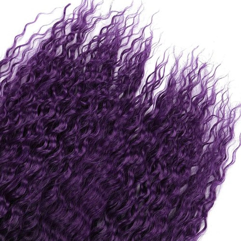 MAYSA Purple Ocean Wave Crochet Hair 22inch Black Mix Purple Ombre Deep Wave Crochet Hair 6Packs Synthetic Curly Crochet Hair #1BT Purple
