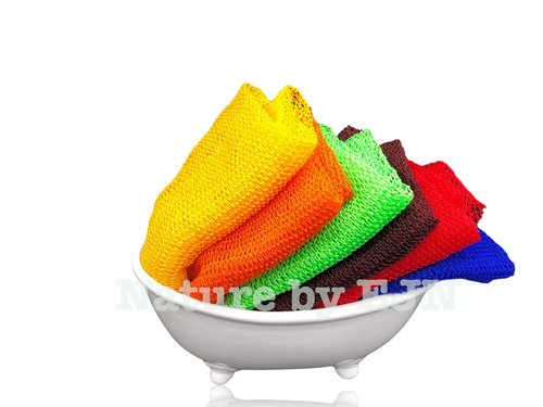 Nature by EJN - Net Bath Sponge, Customized N1 Weave, NKN Naturals, Long, Skin Exfoliation, African, Ghana, Porous, Stretches Horizontally to Approximately 49" (Brown)
