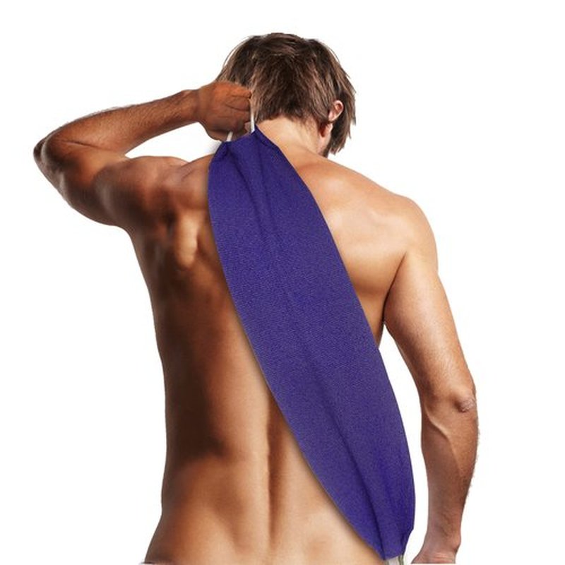 Evridwear Exfoliating Back Scrubber with Handles Two Sides for Body Shower Deep Cleans Skin Massages Invigorating Blood Circulation Men Women One Size (Purple)