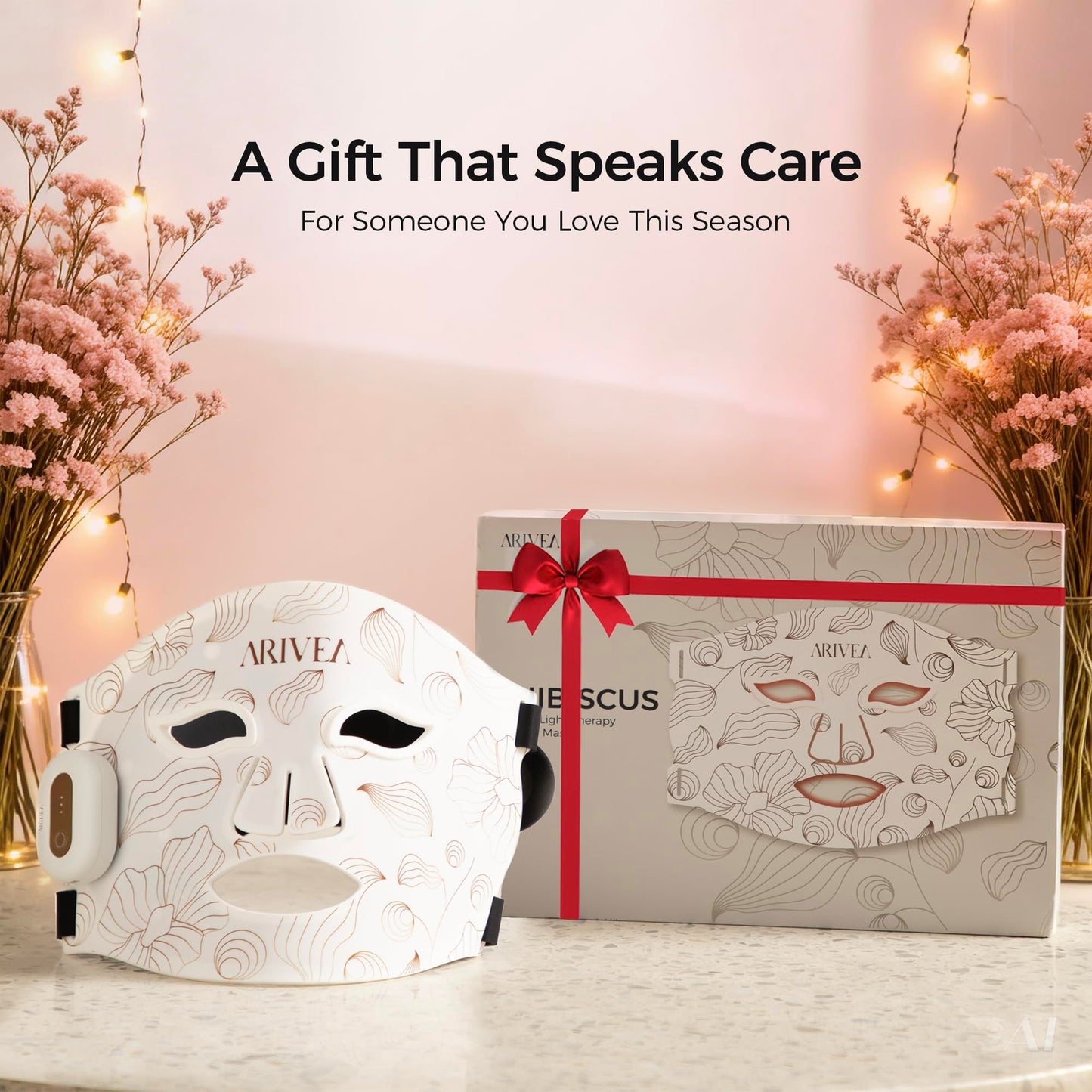 ARIVEA Red Light Therapy Mask for Face, 850nm NIR, Red, Blue Light 3 Modes