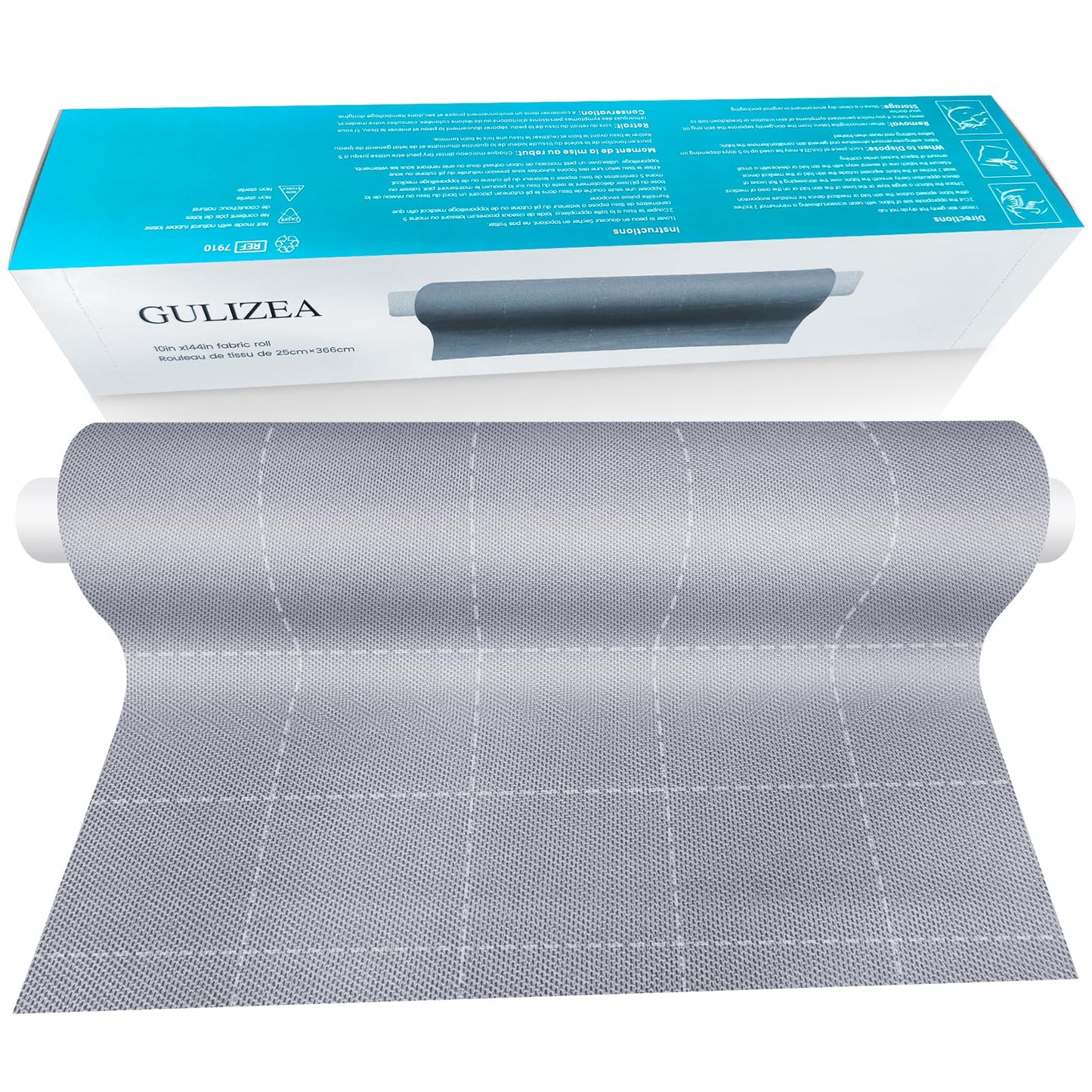 10x144 Inch Silver Infused Fabric Roll, Moisture Wicking, for Skin Folds