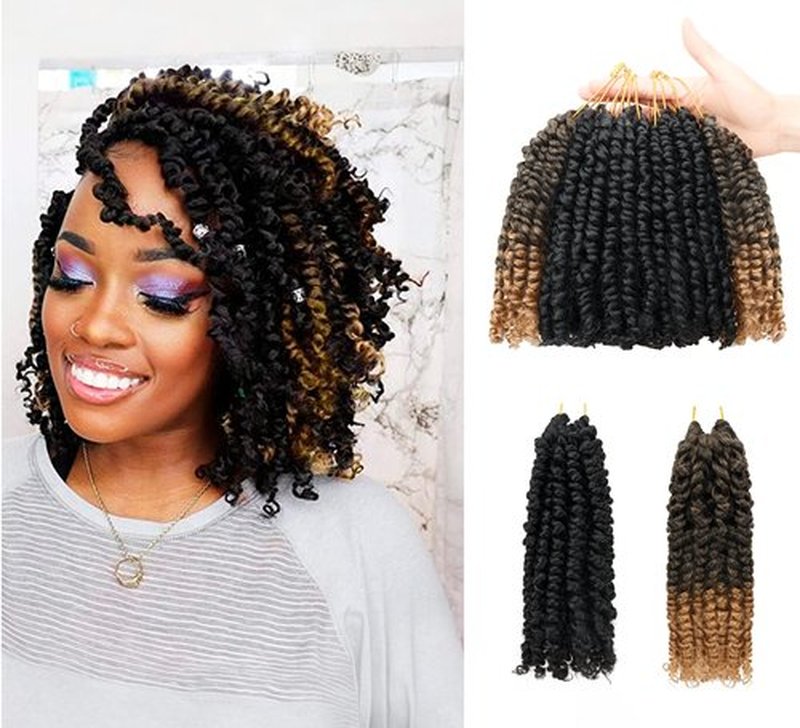 6 Inches 9 Packs Passion Twist Crochet Hair-Mixed Color Combo Pack(7 packs 1B+2 packs T1B/27),Pre-twisted Pre Looped Soft & Bouncy Synthetic Braided Hair For Black Women and Kids(6"-9 Packs,1B+T27)