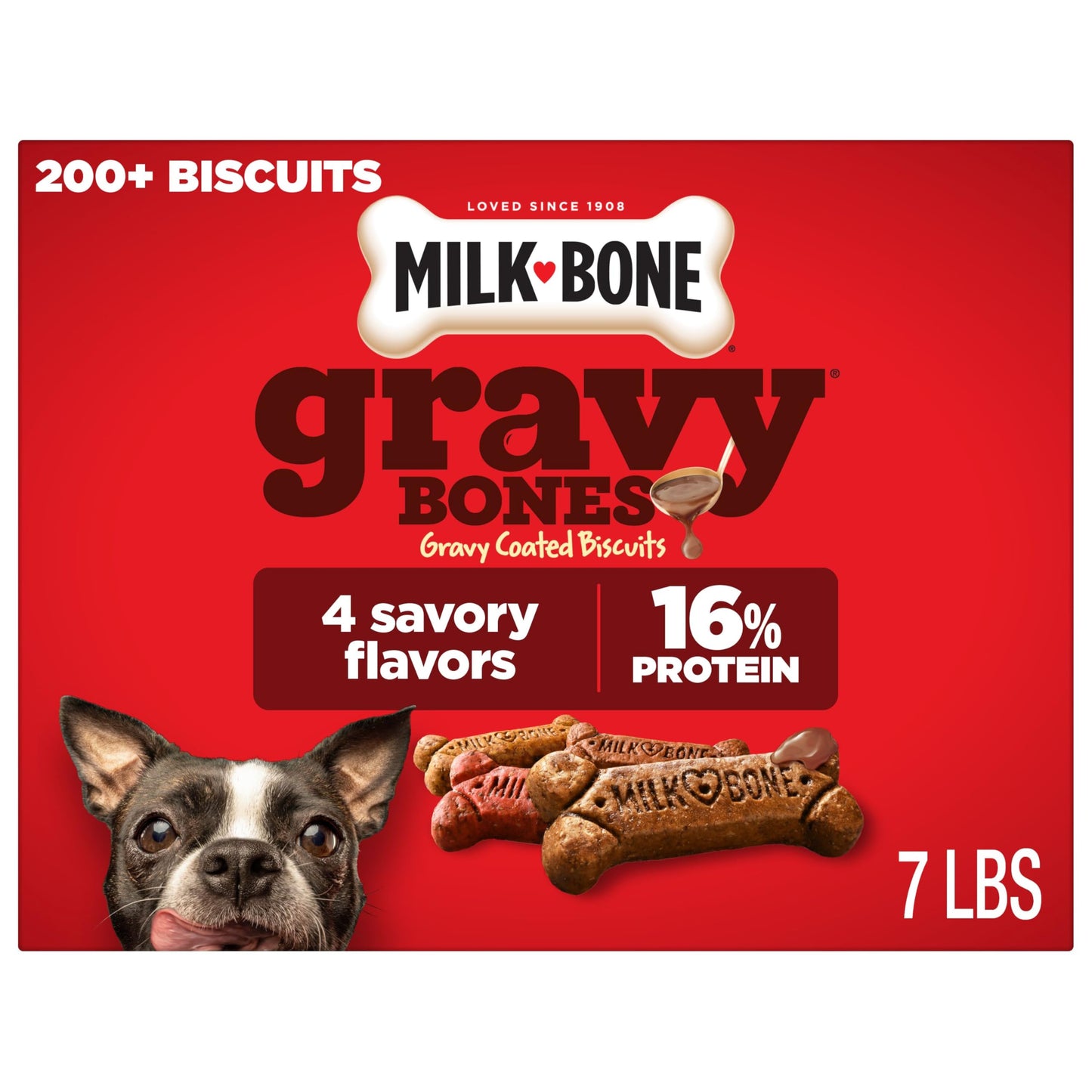 Milk-Bone GravyBones Dog Biscuits, Gravy Coated Small Dog Treats, 7 Lb. Box