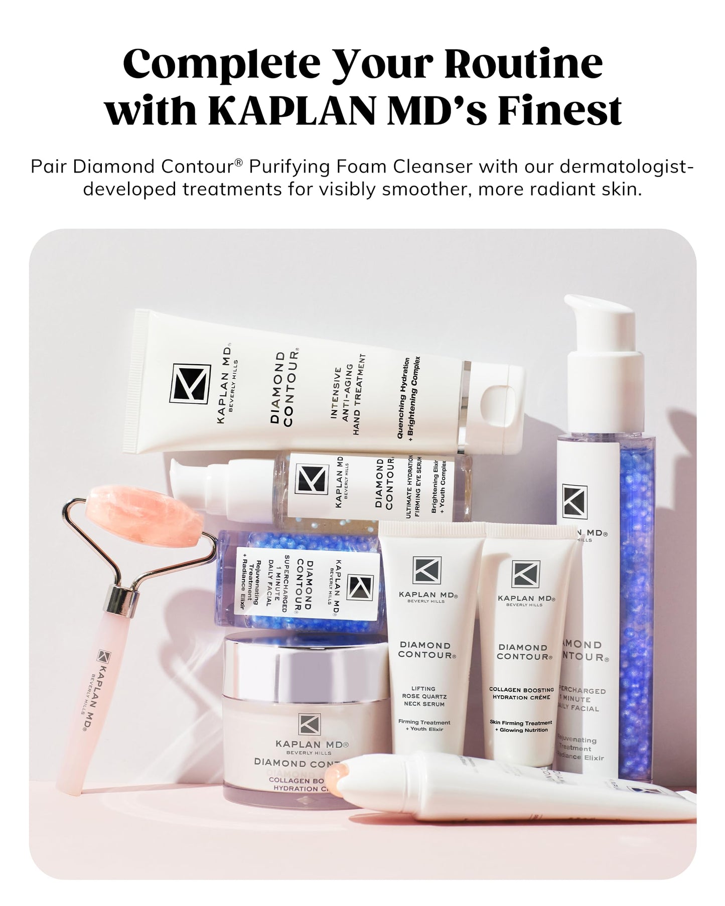 KAPLAN MD Purifying Foaming Cleanser - Diamond-Infused Gel Foam Facial Wash with Salicylic Acid, Pro-Vitamin B5 & Ginger Root - Alcohol-Free, Dermatologist-Developed - For Sensitive & All Skin Types